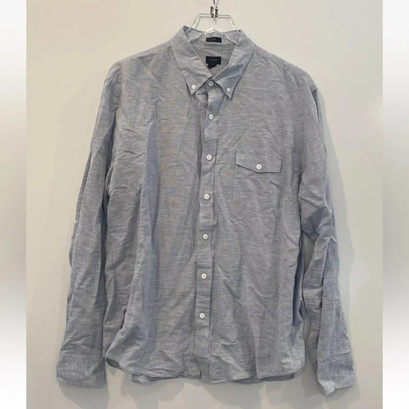 J Crew Baird McNutt Men’s XL Irish Linen Long‎ Sleeve Shirt Slim (245) - Picture 1 of 4